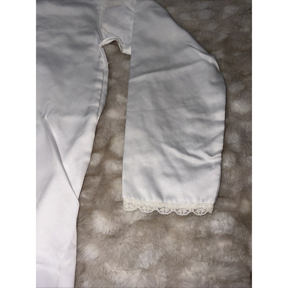 Vintage‎ Jennifer Dale For Kids Nightgown Sleepwear Satin Lace Neck Girls Size 8 - Picture 3 of 7